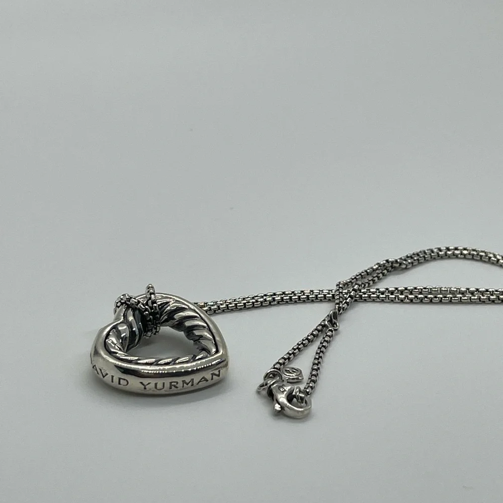 David Yurman Sterling Silver Heart Necklace